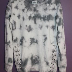 White Gray Tie Dye Sweatshirt